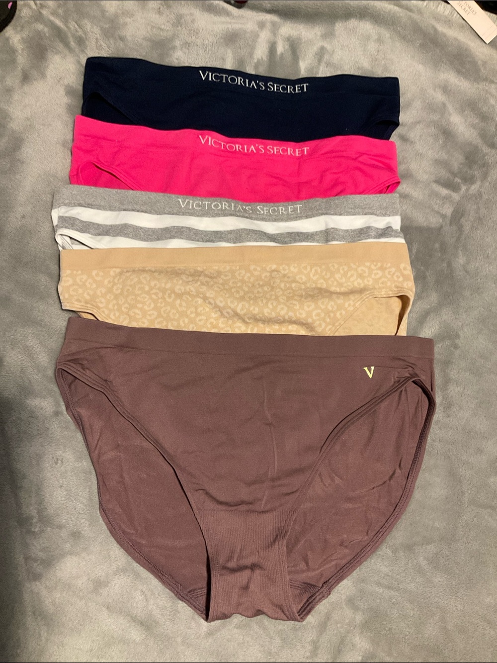 BUNDLE 5 NWT LARGE Victoria's Secret Five-Pack Bikini Briefs ( 55 MSRP)